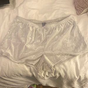 Silver velvet aerie pajama shorts